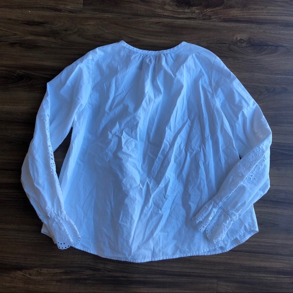 Joie Kalyssa Eyelet-sleeve Pleated Top Porcelain - Picture 5 of 8